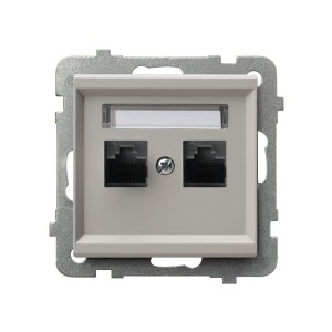 SONATA Gniazdo komputerowe podwójne, kat. 5e MMC kaszmir GPK-2R/K/m/82