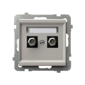 SONATA Gniazdo antenowe typu F podwójne kaszmir GPA-2RF/m/82