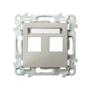 SZAFIR Obudowa gniazda podwójnego typu Keystone prosta kaszmirowy beż GPK-2Z/p/83