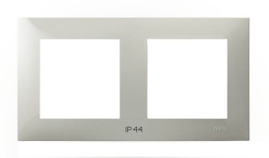 SZAFIR Ramka podwójna do łączników IP-44 kaszmirowy beż RH-2Z/83
