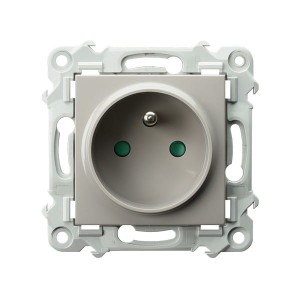 SZAFIR Gniazdo pojedyncze z uziemieniem z przesłonami torów prądowych kaszmirowy beż GP-1ZZP/m/83