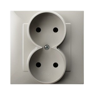 SZAFIR Gniazdo podwójne kompletne z ramką kaszmirowy beż GP-2Z/83