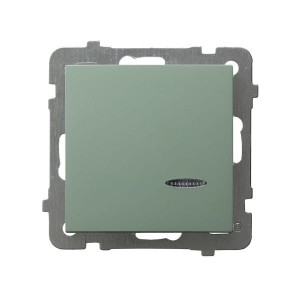 AS Łącznik jednobiegunowy z podświetleniem niebieskim zielony mat ŁP-1GS/m/84