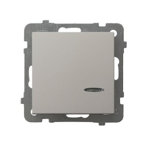 AS Łącznik jednobiegunowy z podświetleniem niebieskim kaszmir ŁP-1GS/m/82