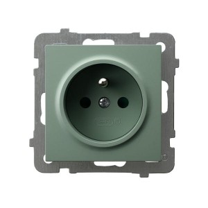 AS Gniazdo pojedyncze z uziemieniem zielony mat GP-1GZ/m/84