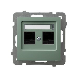 AS Gniazdo komputerowe podwójne, kat. 5e MMC zielony mat GPK-2G/K/m/84