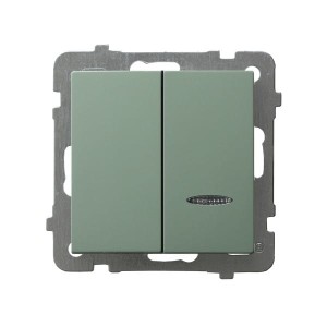 AS Łącznik dwugrupowy świecznikowy z podświetleniem niebieskim zielony mat ŁP-2GS/m/84