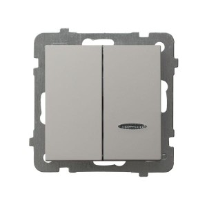 AS Łącznik dwugrupowy świecznikowy z podświetleniem niebieskim kaszmir ŁP-2GS/m/82