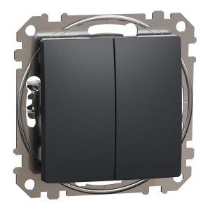 Schneider Electric, Sedna Design i Elements, Łącznik podwójny schodowy, czarny antracyt, SDD114108