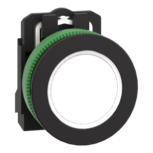 Harmony XB5 Przycisk płaski plastik. biały fi30 gładka soczewka zintegrowana dioda LED 110...120 V AC XB5FVG1