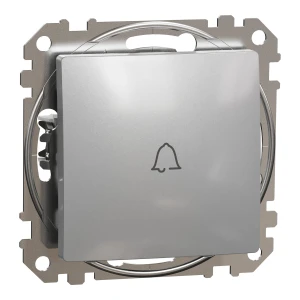 Schneider Electric, Sedna Design i Elements, Przycisk 1-biegunowy dzwonek, srebrne aluminium, SDD113131