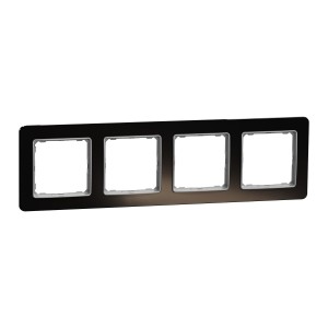 Ramka 4-krotna, szkło czarne, efekt szkła, Sedna Elements SDD361804
