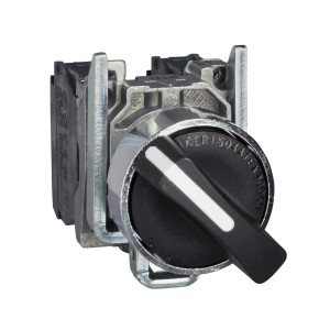 Przełącznik piórkowy czarny O 22- 2 poz. 90, stabilny, 1 NO/1 NC, ATEX XB4BD25EX