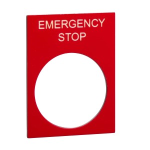 Etykieta, 30x40mm, czarny, EMERGENCY STOP ZB2BY2330