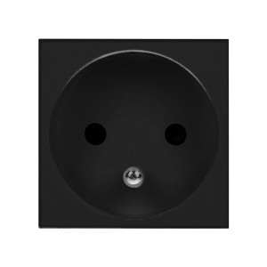 NOEN FR, gniazdo modułowe 45x45mm 1x2P+Z, typ E french, 16A 250V, czarne,OR-GM-9010/B/FR