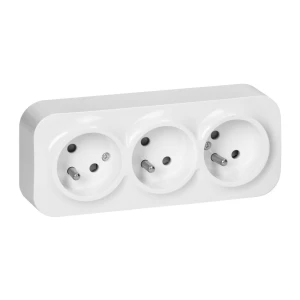 Gniazdo potrójne ToDo 2P+Z IP20, 16A, 230V AC, biały,OR-OE-7209/W
