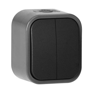 Łącznik n/t świecznikowy B2, 10A, 250V, IP54, WNT-2B2, szary/czarny,OR-OE-7801/GB