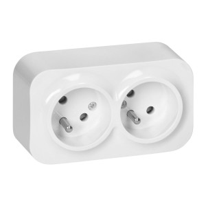 ToDo Gniazdo podwójne 2x2P+Z, 16A/230VAC, IP20, Białe,OR-OE-7206/W