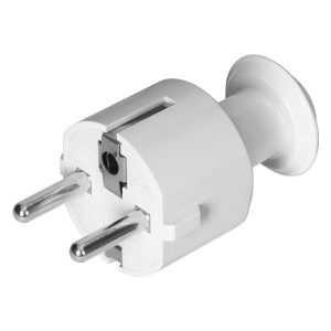 Wtyczka prosta Uni-Schuko 16A, 230V, biała,OR-AE-13304/W