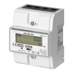 Licznik energii elektrycznej 3-fazowy 80A, MID, 3 moduły, DIN TH-35mm,OR-WE-531