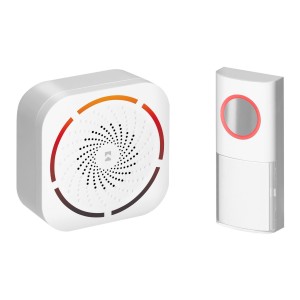 TULO DC , dzwonek bezprzewodowy bateryjny, learning system, 36 dźwięków, 150m, biały,OR-DB-KD-177/W