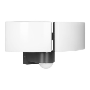 TOS DUO LED 2x20W podwójny naświetlacz ogrodowy z PIR, 2x1600lm, IP65, 4000K, PC, szary,AD-NL-6603GLR4