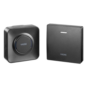 TELERO AC, dzwonek bezprzewodowy, sieciowy, przycisk bezbateryjny, learning system, 36 dźwięków, 200m, czarny,DB-8/B