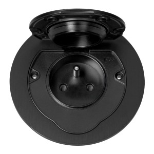 Hermetyczne gniazdo elektryczne okrągłe, IP55, 1x2P+Z(French), czarne,OR-GM-9030/B