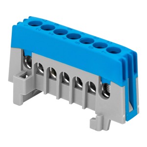 Listwa zaciskowa izolowana PRO, N, 7 przewodów, niebieski,OR-LZ-8208/7/BL