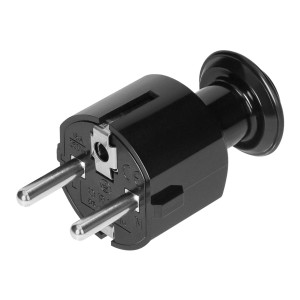 Wtyczka prosta Uni-Schuko 16A, 230V, czarna,OR-AE-13304/B