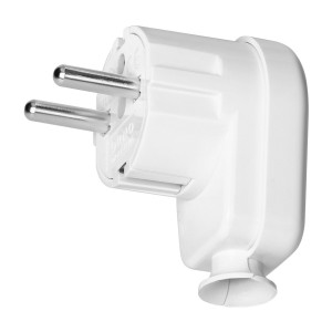 Wtyczka kątowa Uni-Schuko 16A, 230V, biała,OR-AE-13305/W