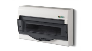 Rozdzielnica modułowa 1x12+2 natynkowa GREEN BOX RN 1/12+2 drzwi transparentne dymne N+PE IP40 2353-01
