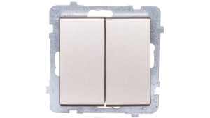 SONATA Przycisk podwójny zwierny szampański złoty ŁP-17R/m/39