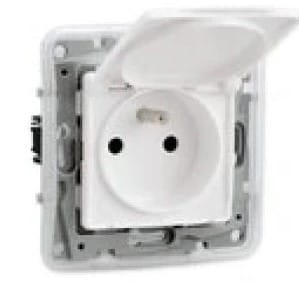 Niloe Gniazdo hermetyczne IP44 z przesłonami białe 764537