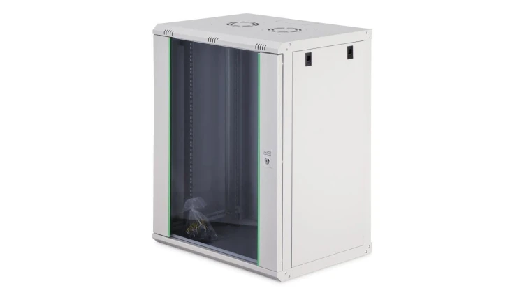 Szafa sieciowa wisząca Dynamic 19 16U rack 600x450, drzwi szyba, szary, niezłożona, 60kg DN-37112