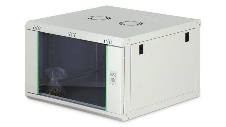 Szafa sieciowa wisząca Dynamic 19 7U rack 600x600, drzwi szyba, szary, niezłożona, 60kg DN-37102