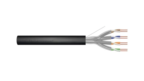 Kabel instalacyjny zewnętrzny żelowany DIGITUS kat.6A,U/FTP, Fca, AWG 23/1, PE, 500m, czarny, szpula DK-1621-A-VH-5-OD