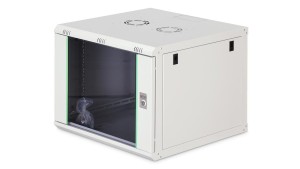 Szafa sieciowa wisząca Dynamic 19 9U rack 600x600, drzwi szyba, szary, niezłożona, 60kg DN-37106