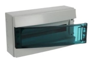 Rozdzielnica modułowa natynkowa hermetyczna Mistral65 1x18 18M IP65 drzwi transp. 65P18X12Z 1SLM006501A1203