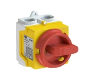 Rozłącznik izolacyjny w obudowie 2P 400V AC22 20A obudowa IP67 plastikowa pokrętło żółto-czerwone ONE20M2Y 1SCA135533R1001