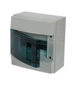 Rozdzielnica modułowa natynkowa hermetyczna Mistral65 1x8 8M IP65 63A II klasa drzwi trans.H65P08X120750 1SLM006500A2211