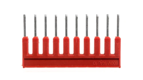 Mostek grzebieniowy z izolacją 10-torowy 14A czerwony 2000-410/000-005 /25szt./