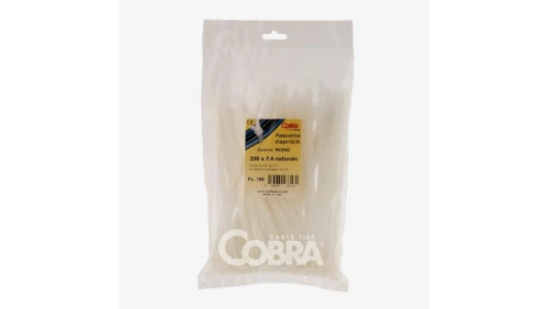 Opaska kablowa otwierana wielokrotnie biała 150x7.6 COBRA /100szt./ 962101
