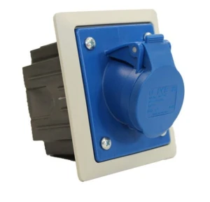 Gniazdo tablicowe z puszką 16A 3P 230V /80x97/ niebieskie IP44 TWIST 413-6pkr