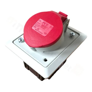 Gniazdo tablicowe z puszką 16A 5P 400V /80x97/ szare IP44 TWIST 415-6pkg