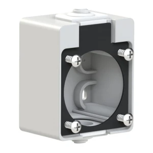 Puszka do gniazd jednofazowych o kołnierzach 50x50mm szara 106-0g