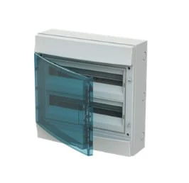 Rozdzielnica modułowa natynkowa hermetyczna Mistral65 2x18 36M IP65 125A II klasa drzwi tras. N+PE 65P18X22A 1SLM006501A1205