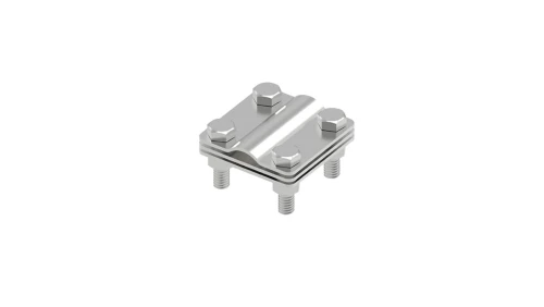 Złącze uniwersalne 3-elem. 57x57 bednarka-pręt16 stal nierdzewna 14.5 V4A 91400555
