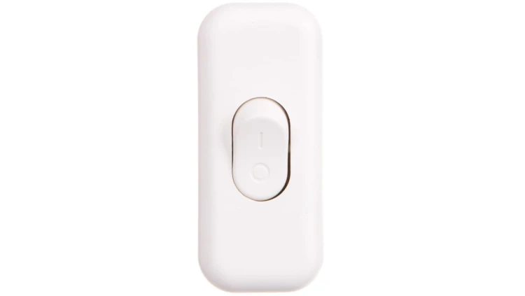Wyłącznik kołyskowy przelotowy, 2-torowy, 2,5A, 250V WK-2P BIAŁY W-97747