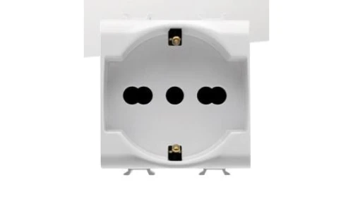 Gniazdo pojedyncze z/u 16A 2 moduły białe standard francuski ELIT00815 /opak. 6/